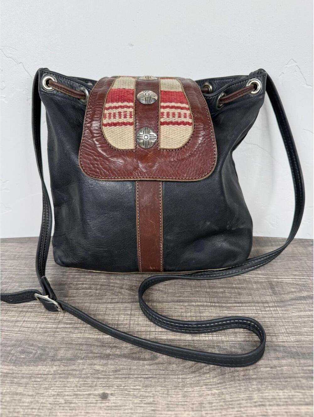 Jill K Lupine Leather Crossbody Bag Southwestern Western Concho Boho Ranch